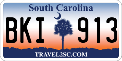 SC license plate BKI913