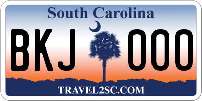 SC license plate BKJ000