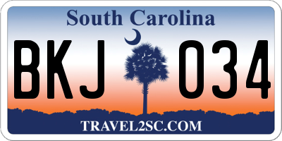 SC license plate BKJ034