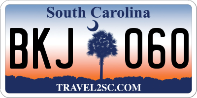 SC license plate BKJ060
