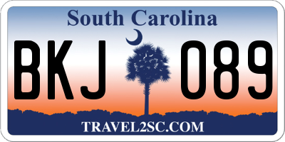 SC license plate BKJ089