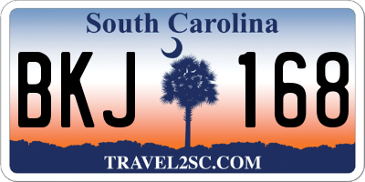 SC license plate BKJ168