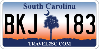 SC license plate BKJ183