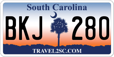 SC license plate BKJ280