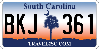 SC license plate BKJ361