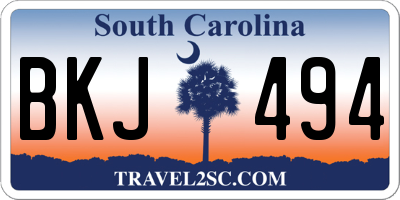 SC license plate BKJ494