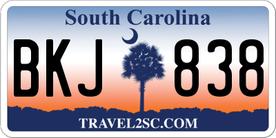 SC license plate BKJ838