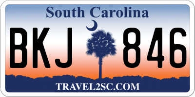 SC license plate BKJ846