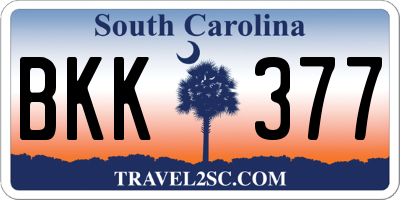 SC license plate BKK377