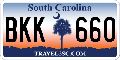 SC license plate BKK660