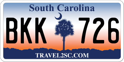 SC license plate BKK726