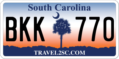 SC license plate BKK770