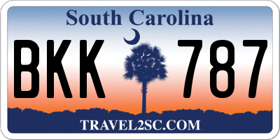 SC license plate BKK787