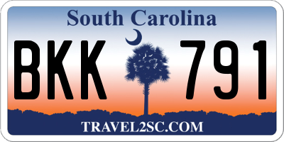 SC license plate BKK791