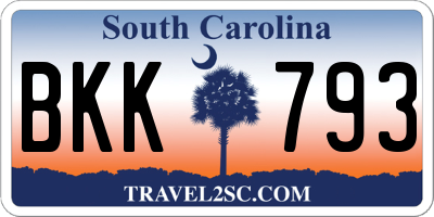 SC license plate BKK793