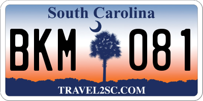 SC license plate BKM081
