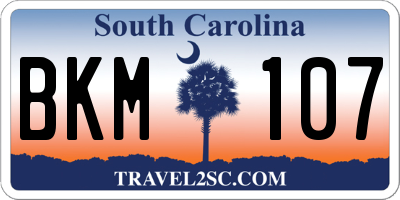 SC license plate BKM107