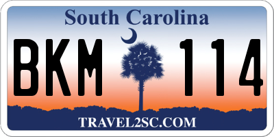 SC license plate BKM114