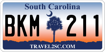 SC license plate BKM211
