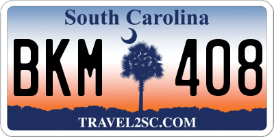 SC license plate BKM408