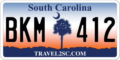 SC license plate BKM412