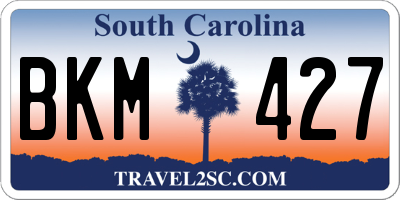 SC license plate BKM427