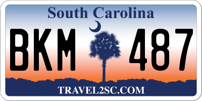 SC license plate BKM487