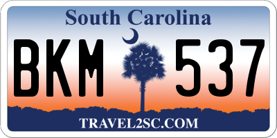 SC license plate BKM537