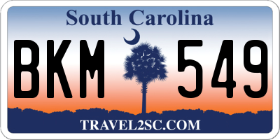 SC license plate BKM549