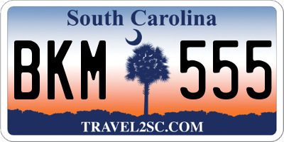 SC license plate BKM555