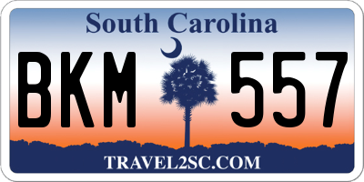SC license plate BKM557