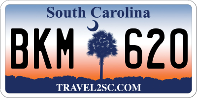 SC license plate BKM620
