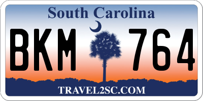 SC license plate BKM764