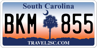 SC license plate BKM855