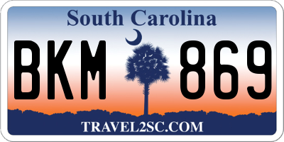 SC license plate BKM869
