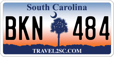 SC license plate BKN484
