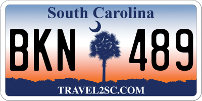 SC license plate BKN489