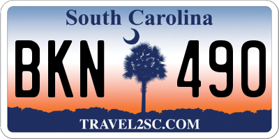 SC license plate BKN490