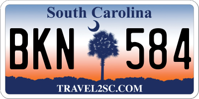 SC license plate BKN584