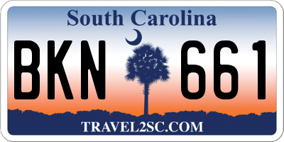 SC license plate BKN661