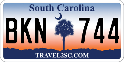 SC license plate BKN744