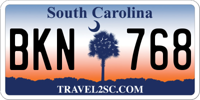 SC license plate BKN768