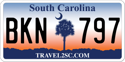 SC license plate BKN797