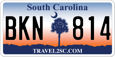 SC license plate BKN814