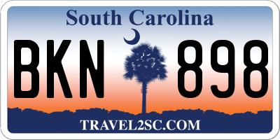 SC license plate BKN898