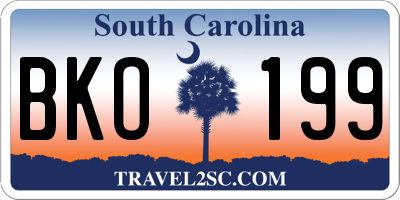SC license plate BKO199