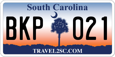 SC license plate BKP021