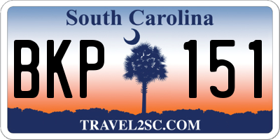 SC license plate BKP151