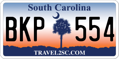 SC license plate BKP554