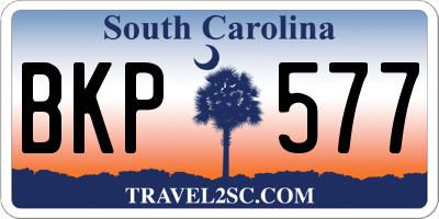 SC license plate BKP577